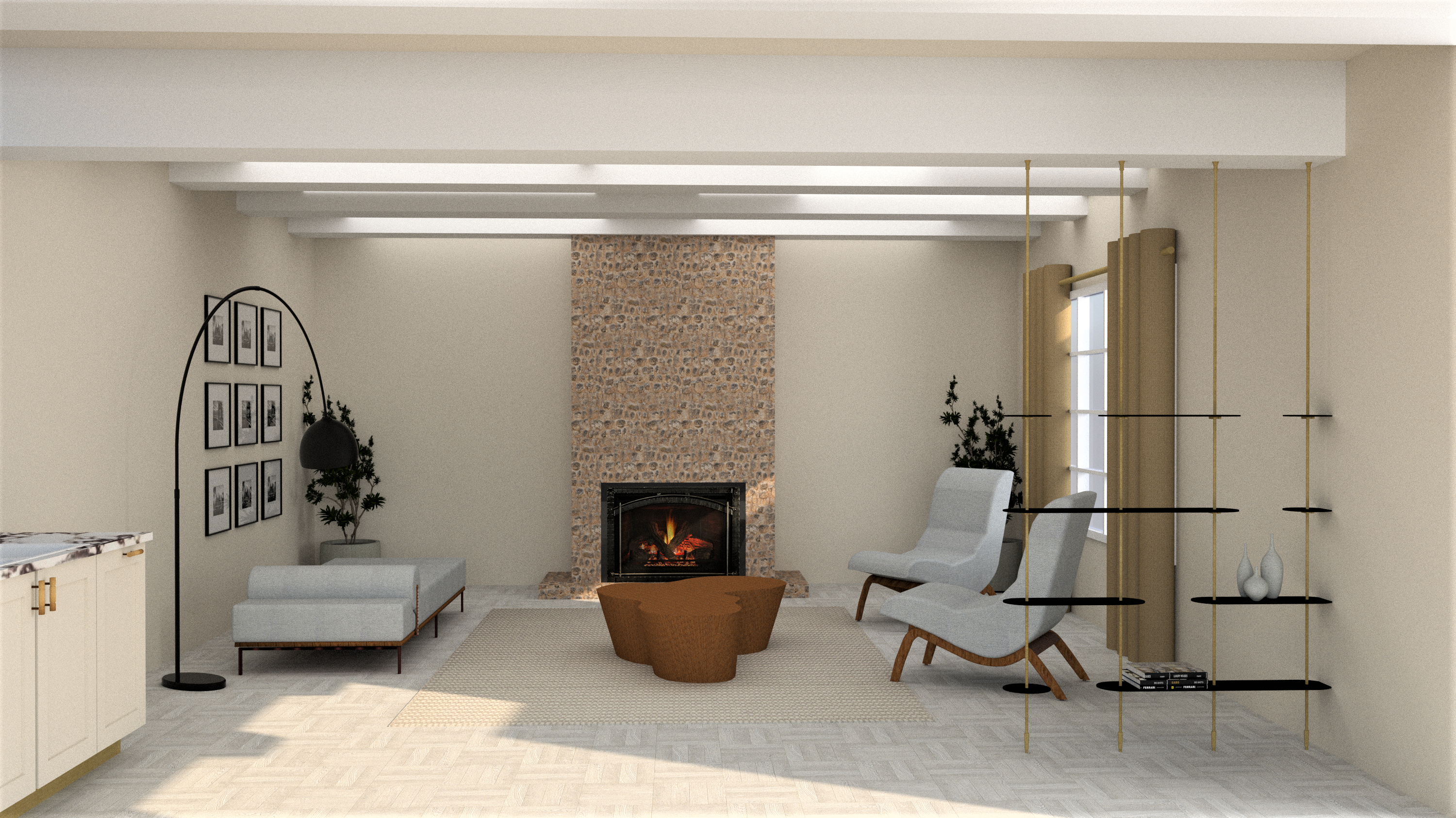 Midcentury Modern - Ceiling Mount Bracket - Metal Shelving