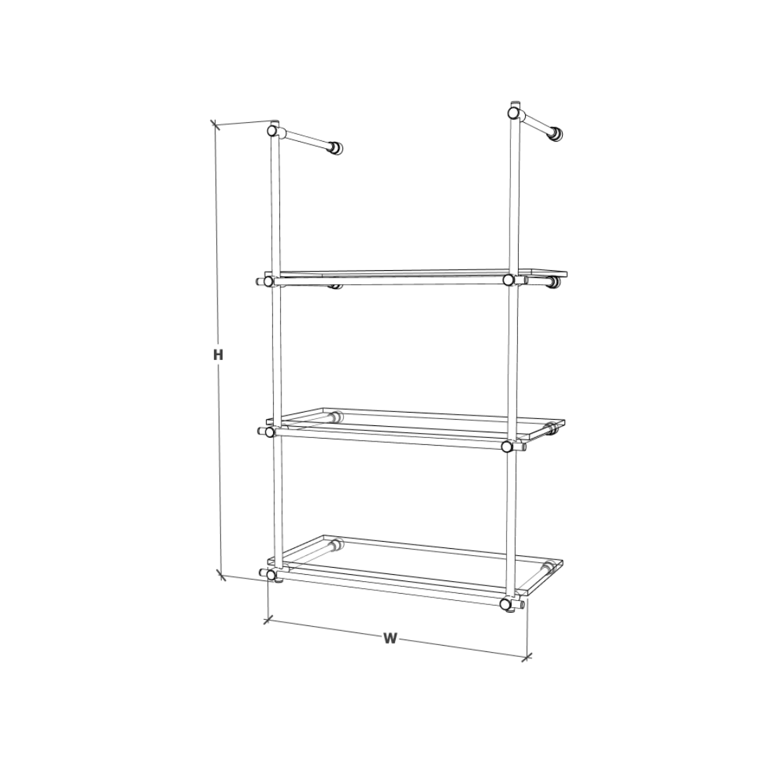 Bistro Wall Shelf No Rear Vertical