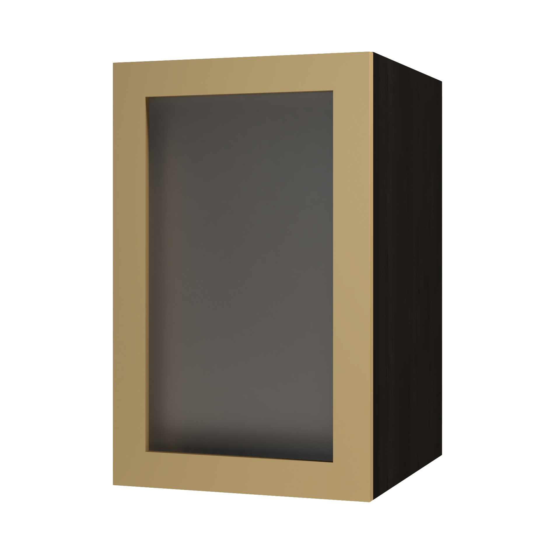 15" Deep Cabinet - Metal Framed Glass Door with Shelves