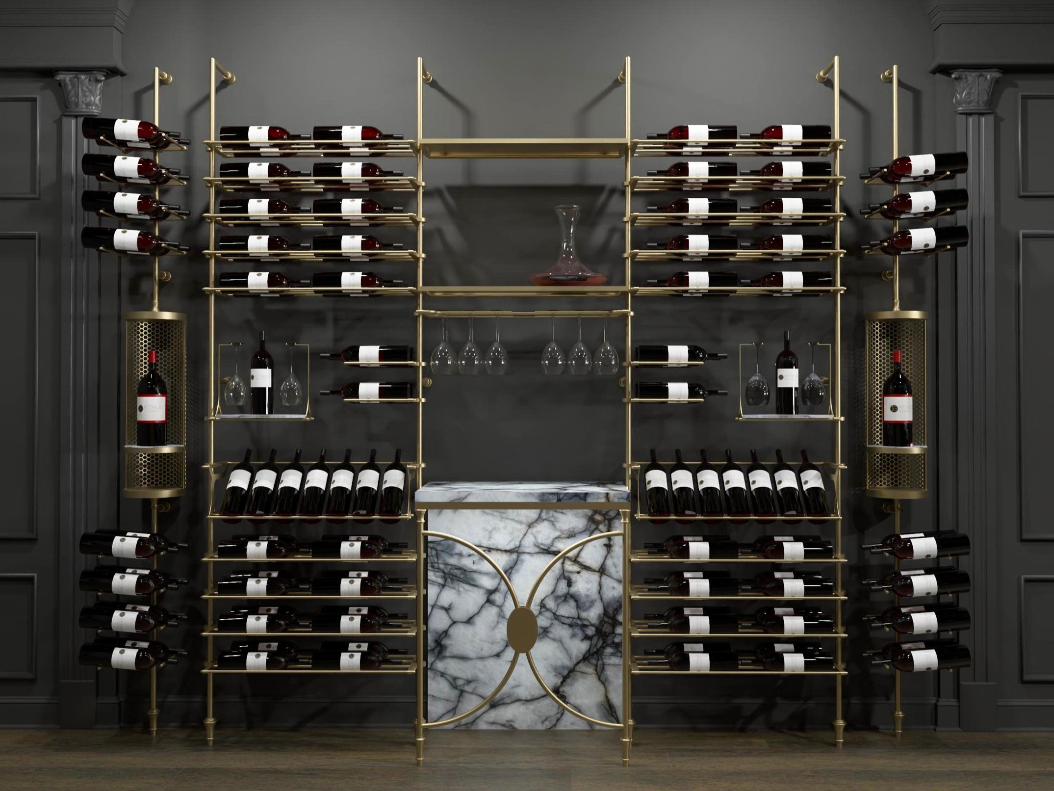 Rhone Wine Wall - 74 Bottles