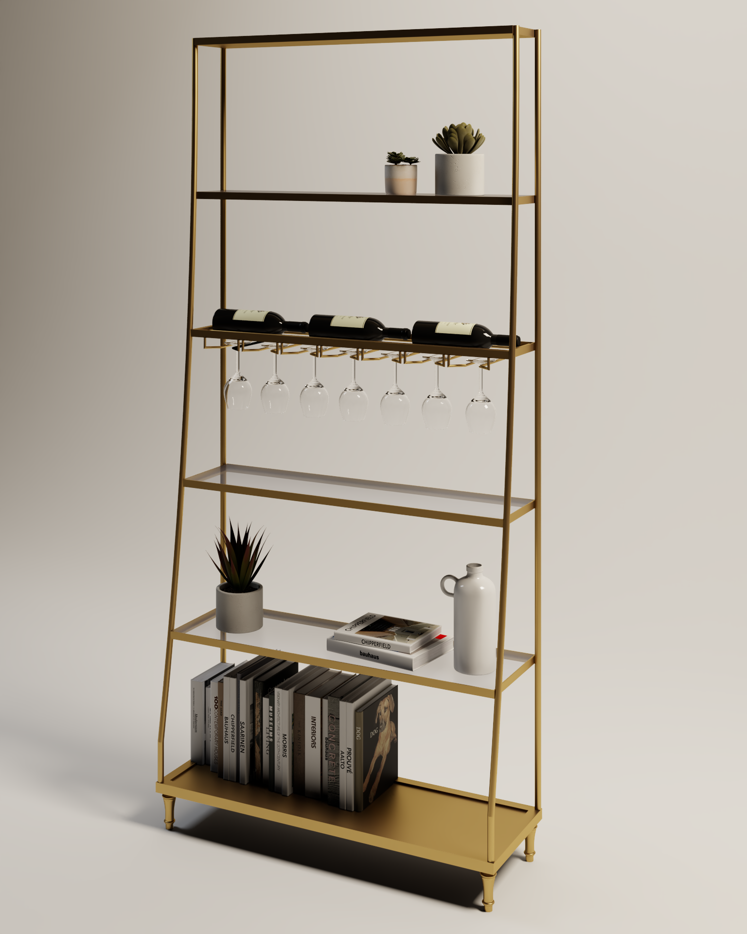 Tall Wall Shelf - 6 Tier
