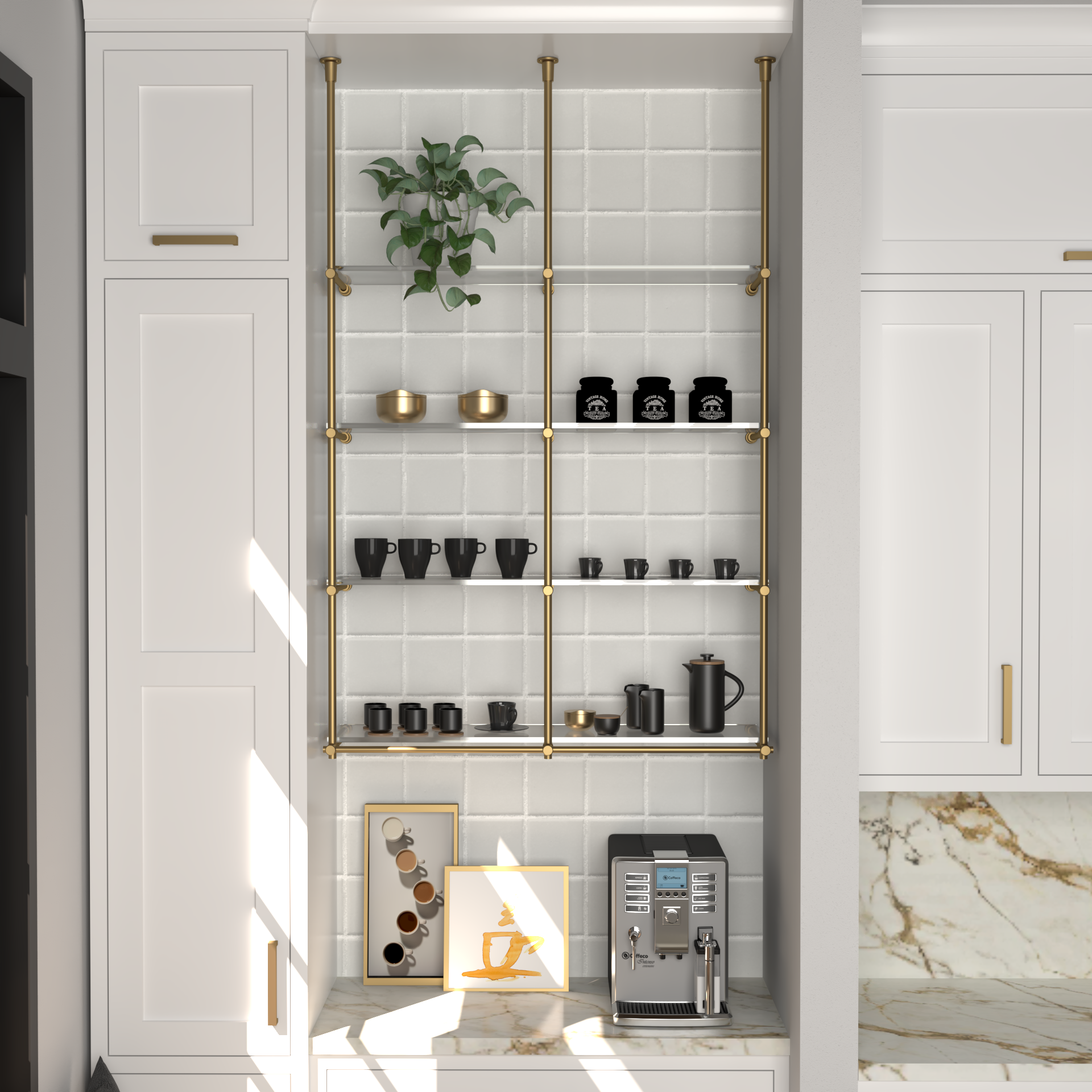 Bistro Wall to Ceiling Shelf