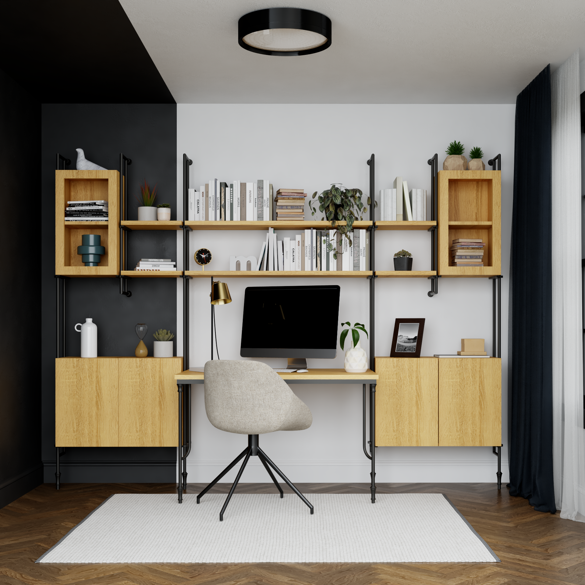 18" Deep Cabinet - Wood Door with Dividers