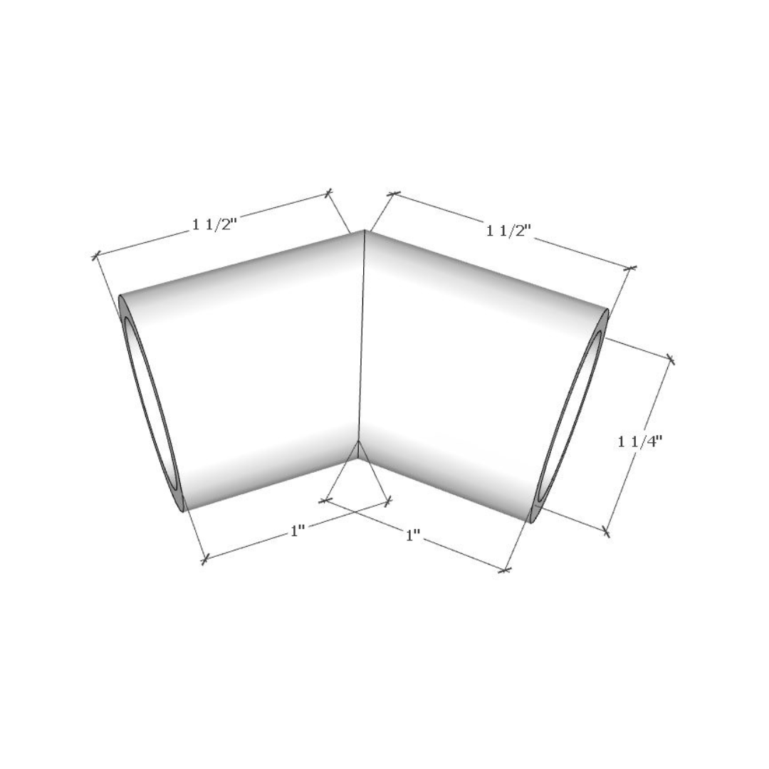 Foot Rail 45° Fitting