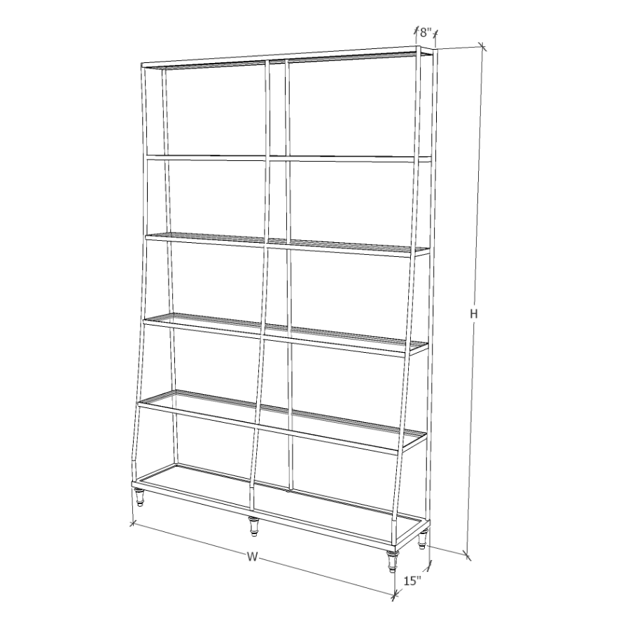 Double Tall Wall Shelf - 6 Tier