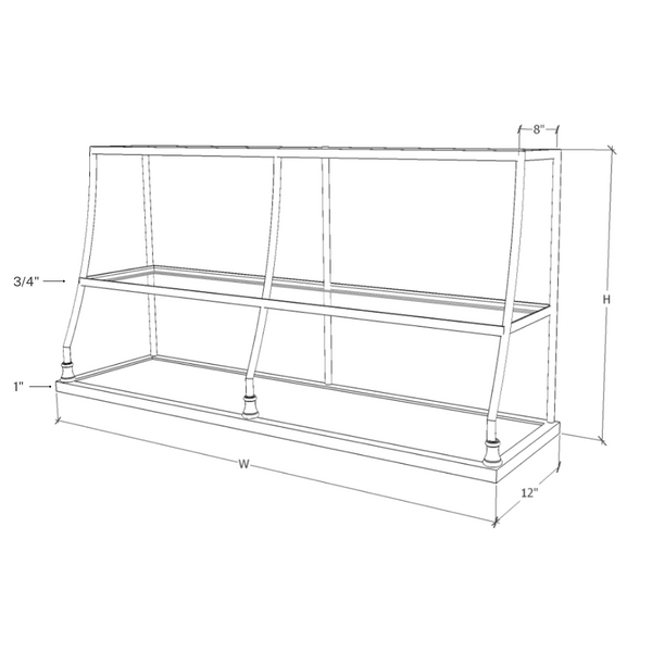 Double Wall Shelf - 3 Tier - Fittings Metal Collection