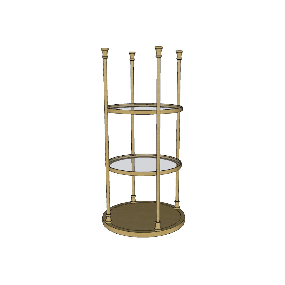 Round Ceiling Mount Shelf Three Tier Fittings Metal Collection