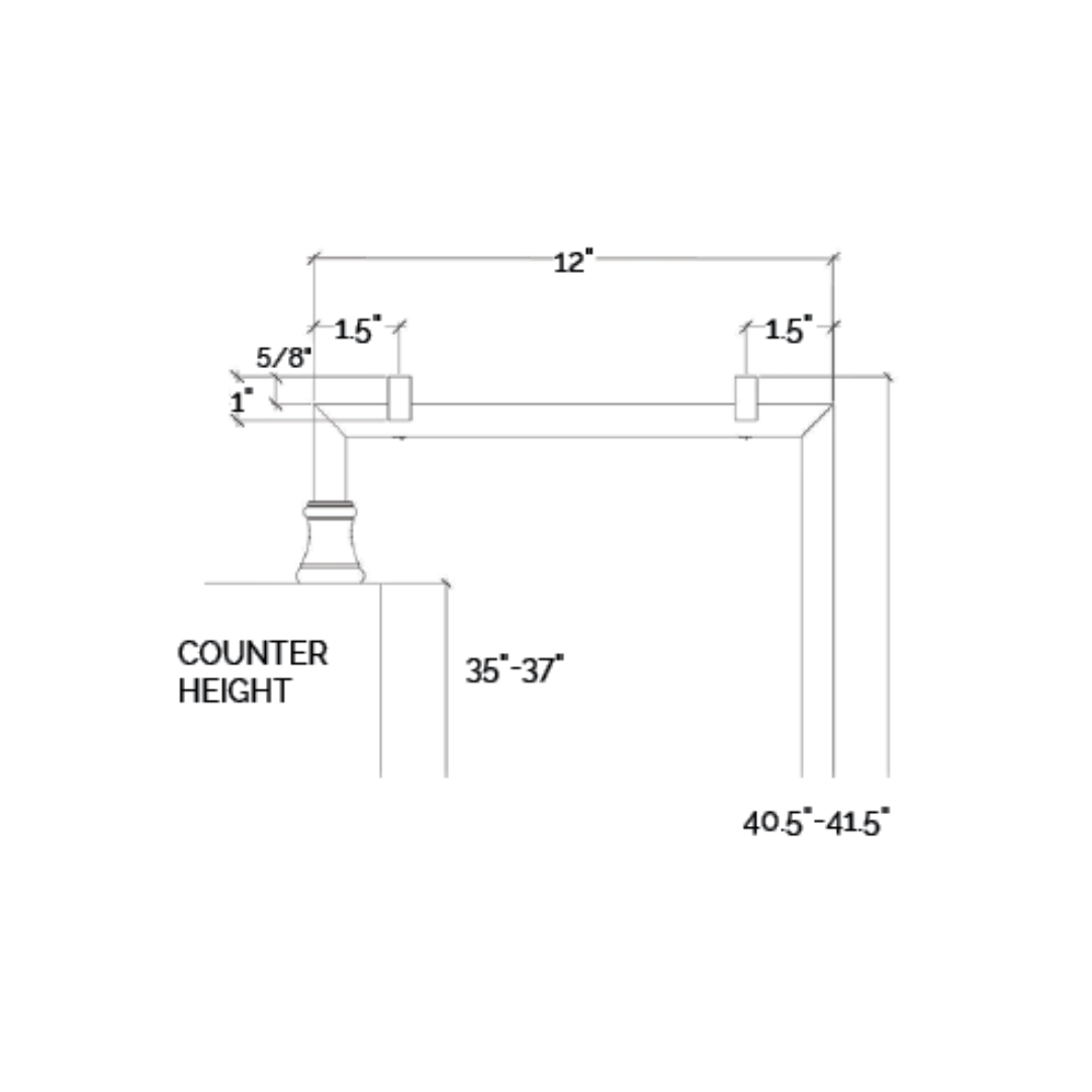 Raised Counter Support - 2 Leg