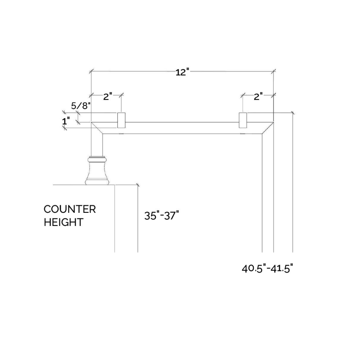 Raised Counter Support - 4 Leg
