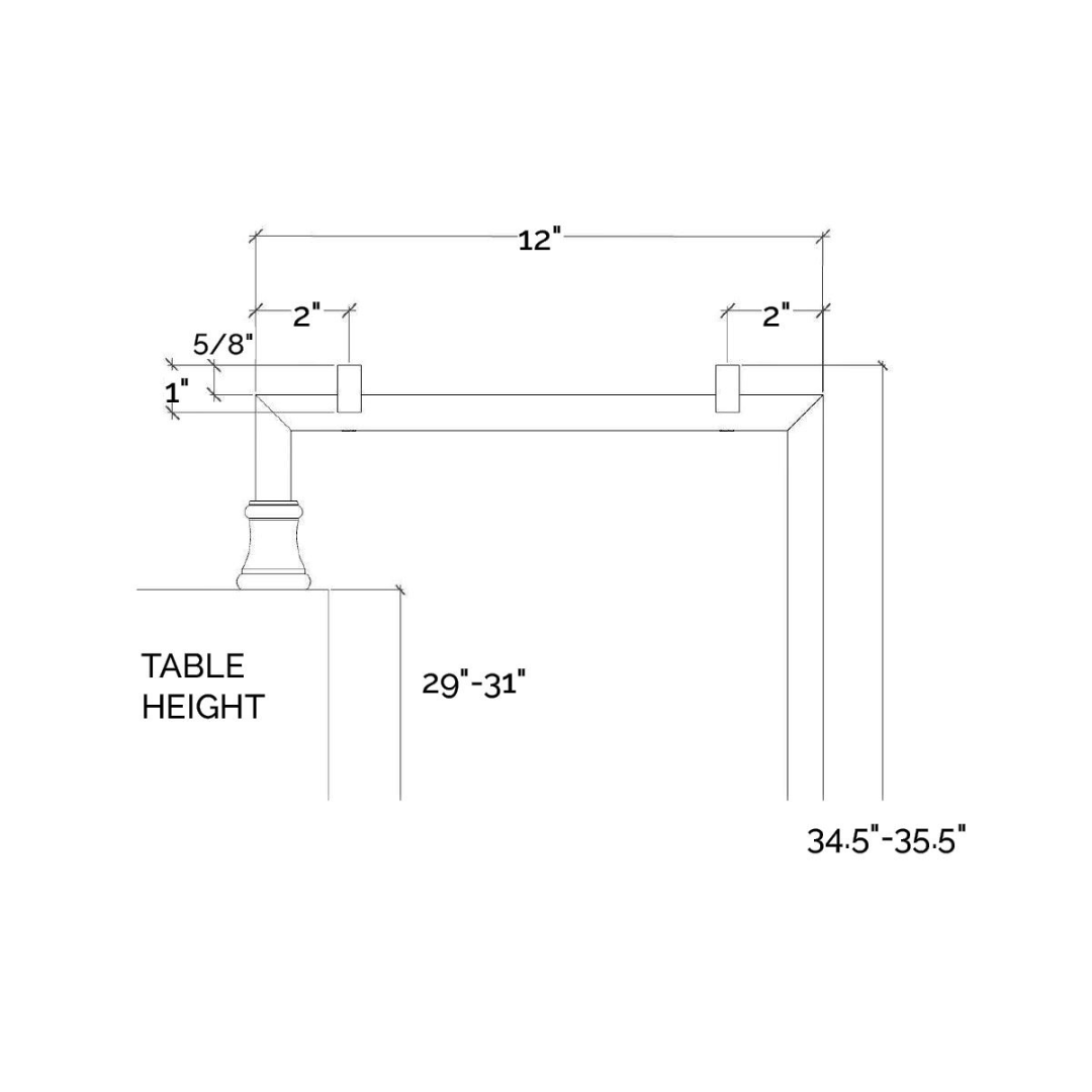 Raised Counter Support - 3 Leg