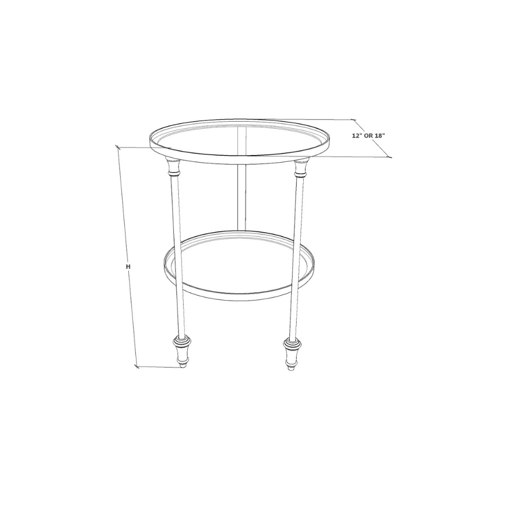 Round Etagere 2 Tier Specs