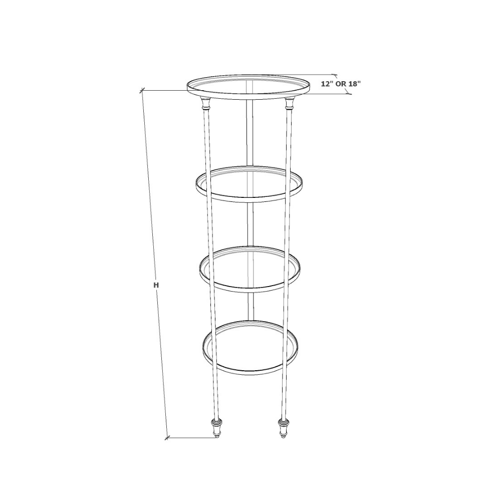 Round Etagere 4 Tier - Specs