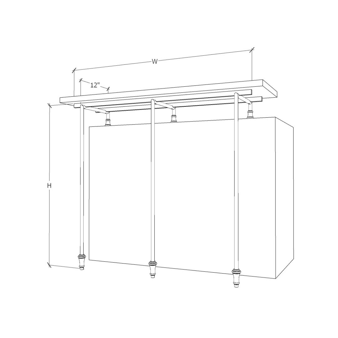 Raised Counter Support - 3 Leg