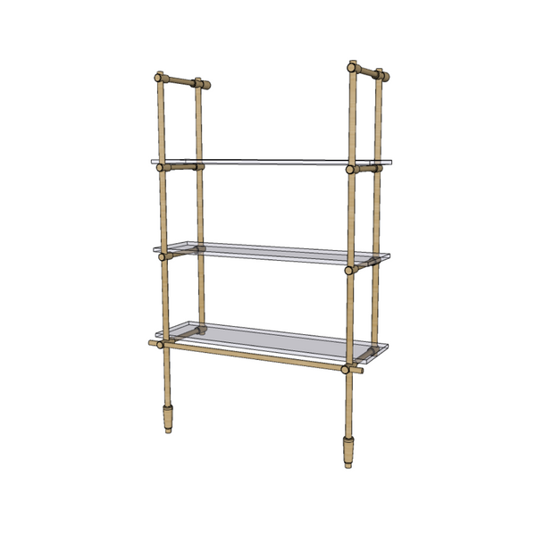 Metal floor discount shelf
