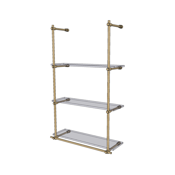Ceiling Mount Shelf - Three Tier – Fittings Metal Collection