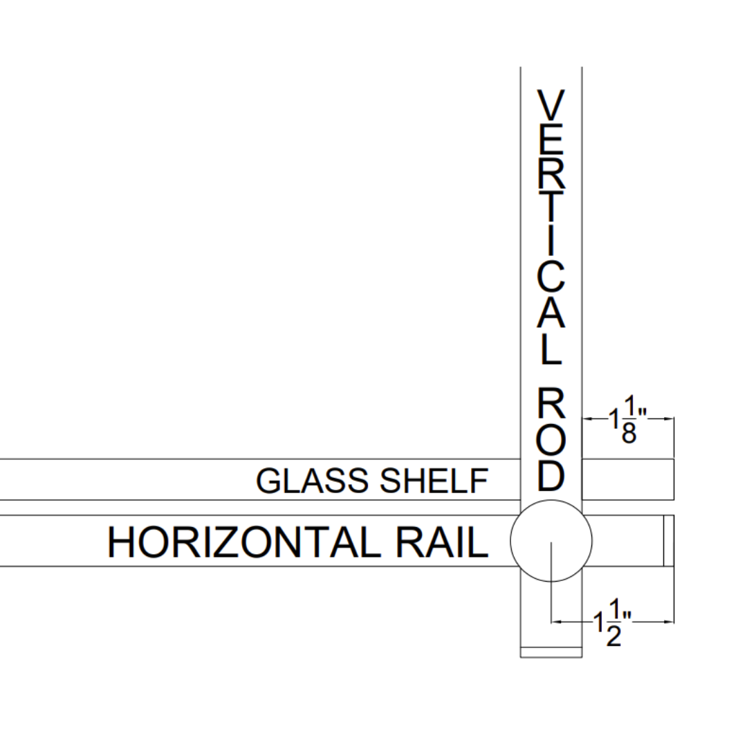 Bistro Wall to Ceiling Shelf No Rear Vertical