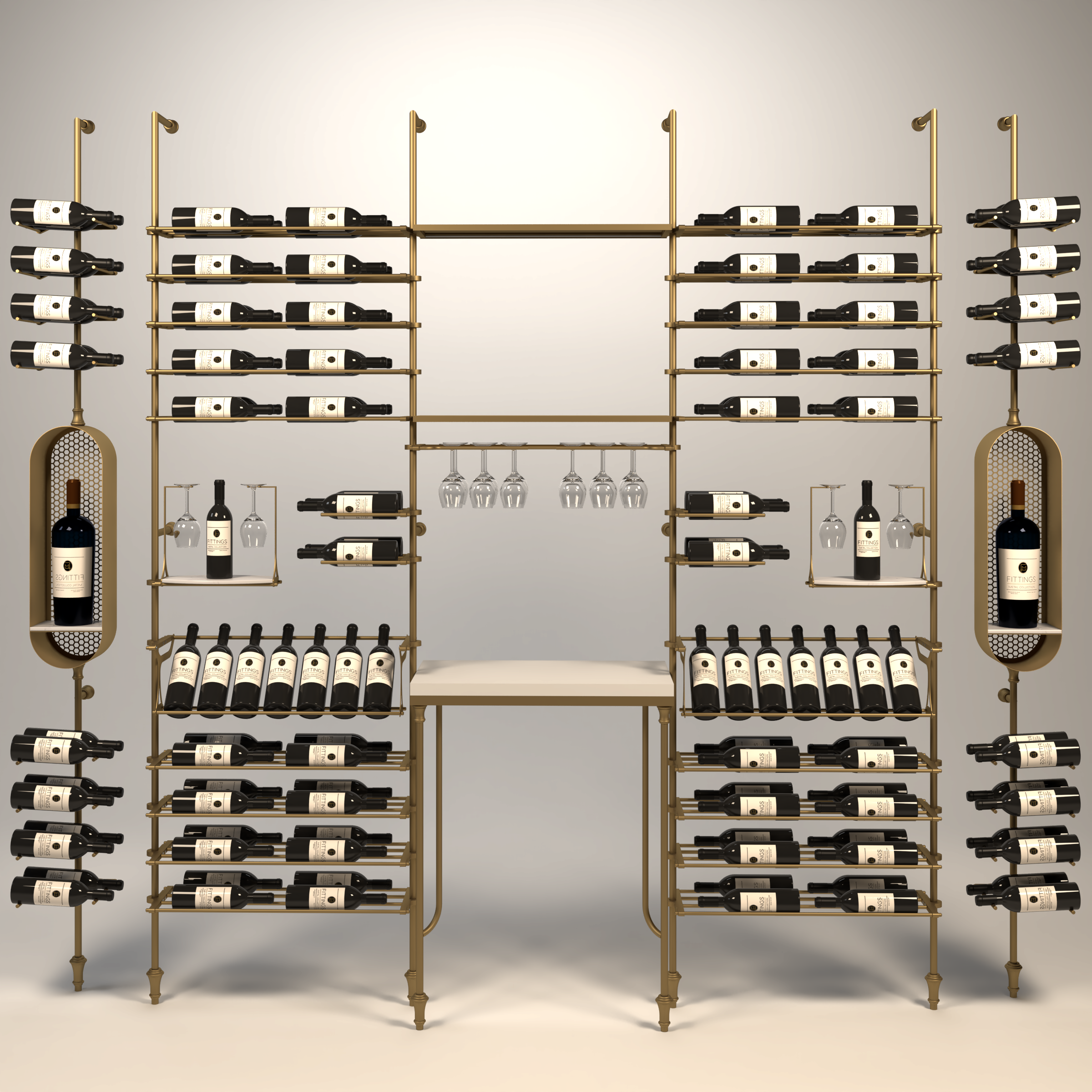Rhone Wine Wall - 130 Bottles