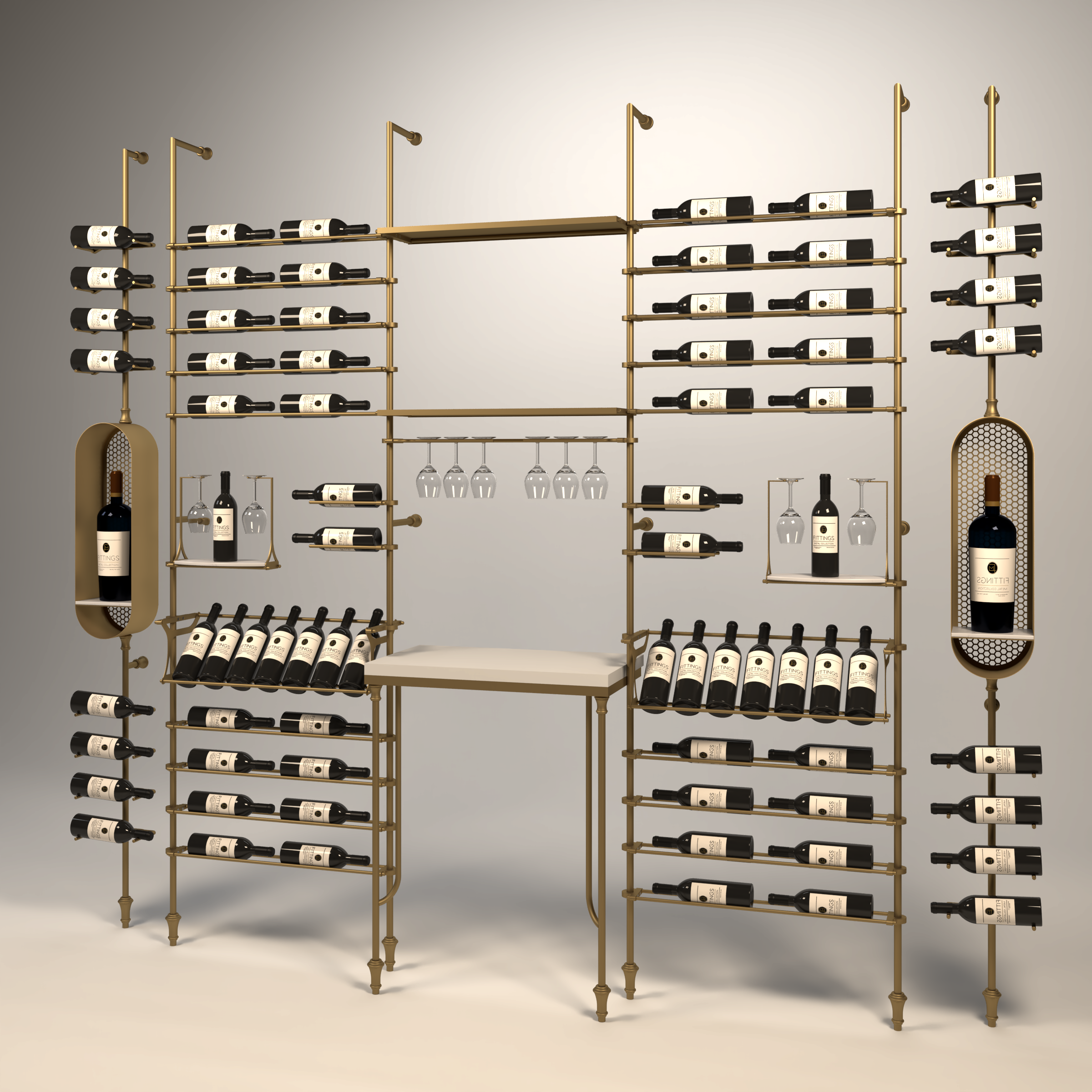 Rhone Wine Wall - 74 Bottles