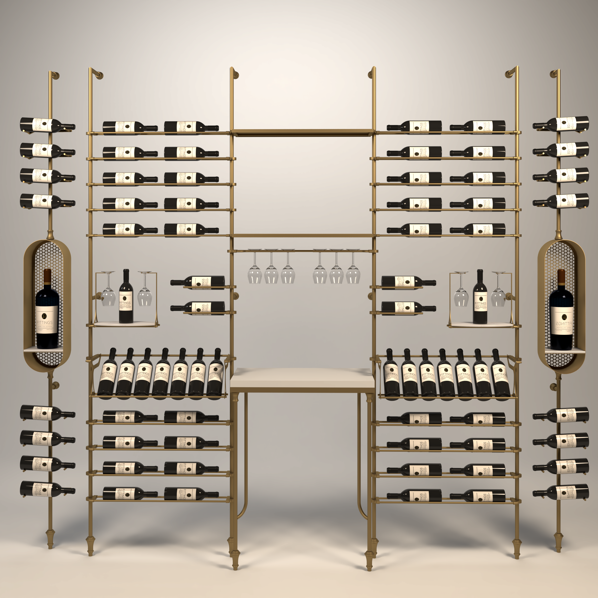 Rhone Wine Wall - 74 Bottles