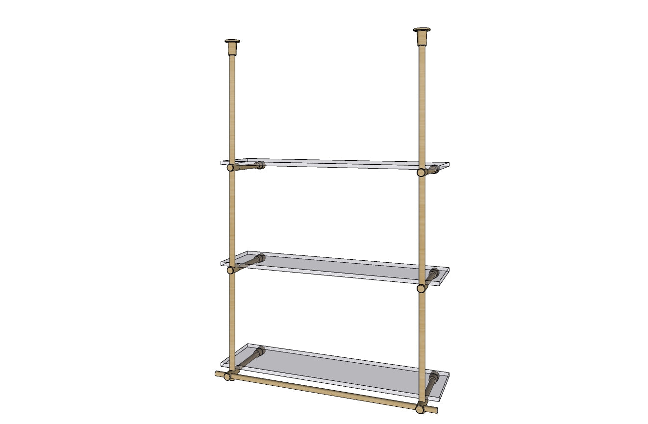 Bistro Wall to Ceiling Shelf No Rear Vertical