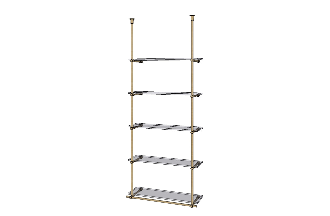 Bistro Wall to Ceiling Shelf No Rear Vertical