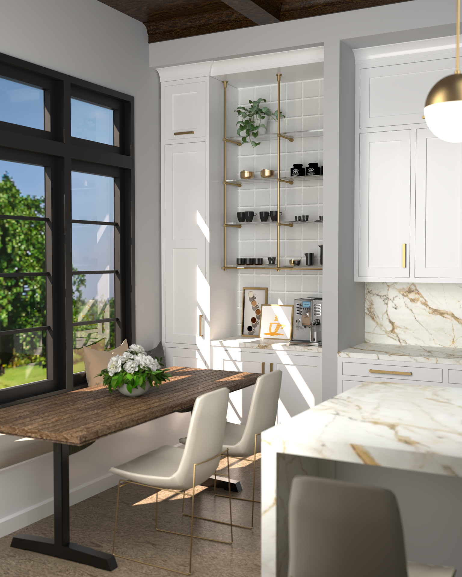 Bistro Wall to Ceiling Shelf