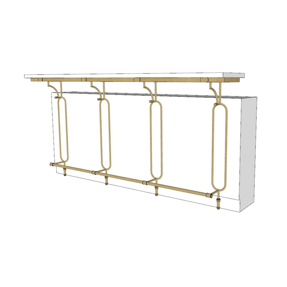 Terminal Support Rails Bar Support System with Foot Rail
