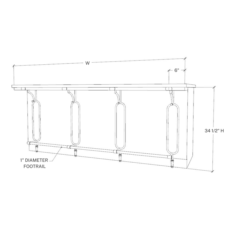 Bar Support System with Foot Rail – Fittings Metal Collection