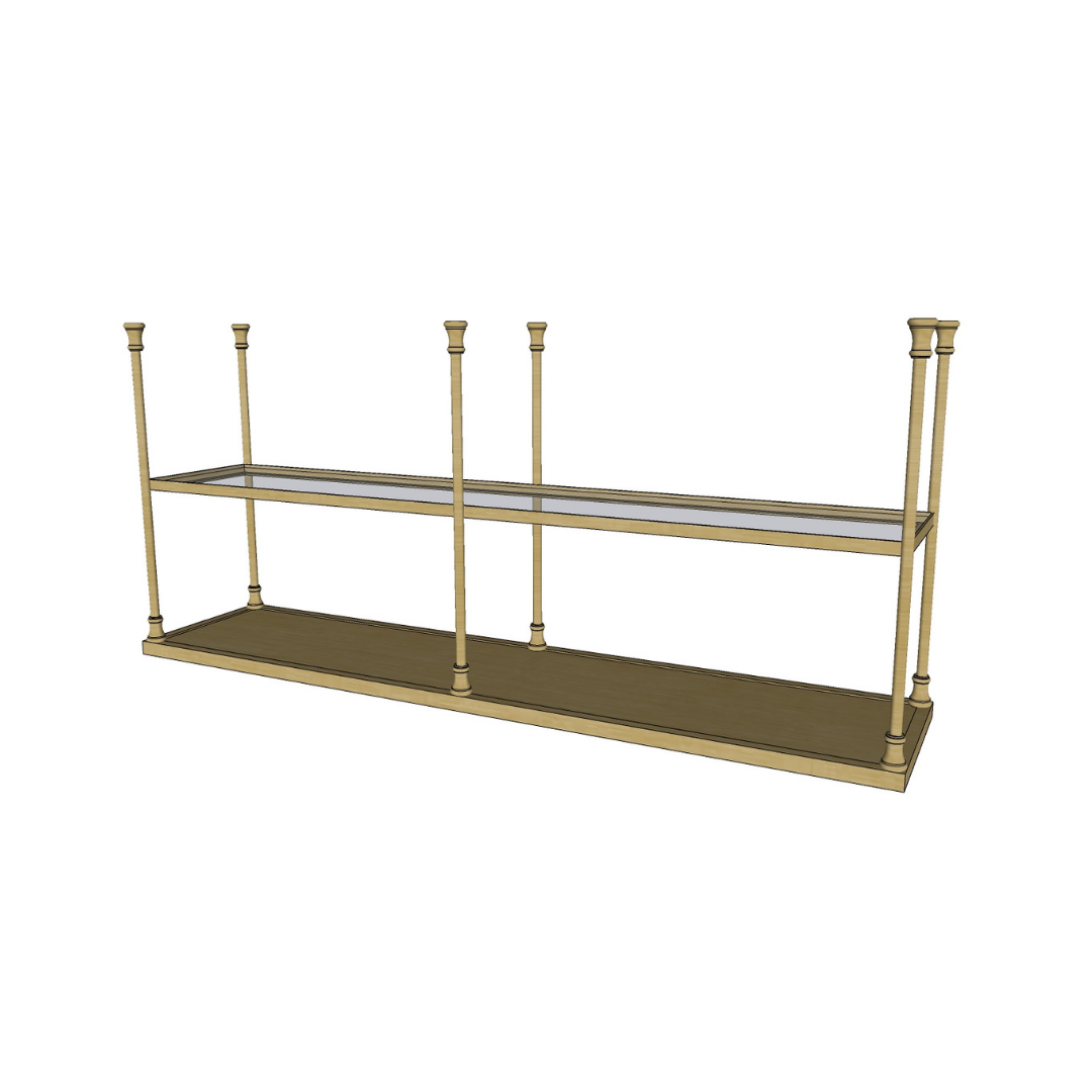 Double Ceiling Mount Shelf - Two Tier – Fittings Metal Collection