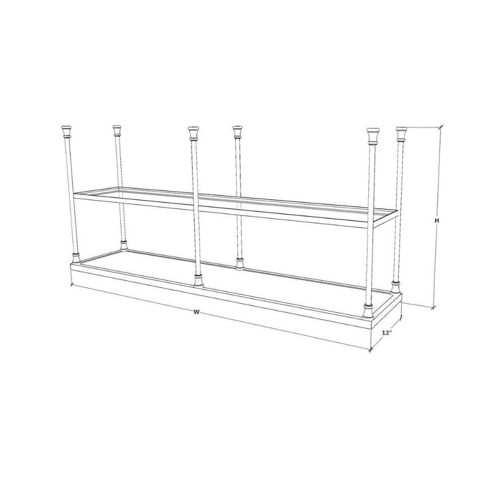 Double Ceiling Mount Shelf Two Tier Fittings Metal Collection