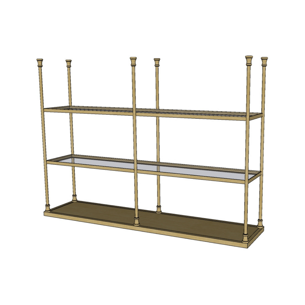 Double Ceiling Mount Shelf Three Tier Fittings Metal Collection
