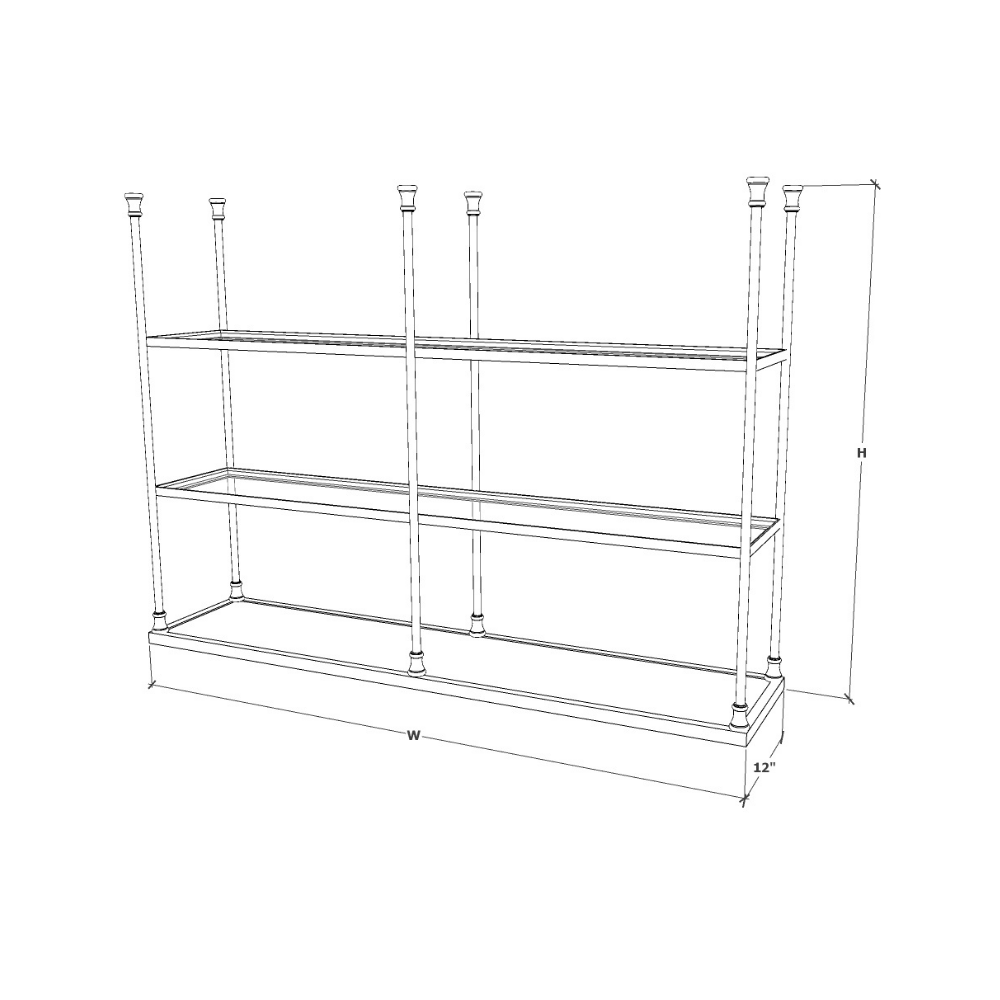 Double Ceiling Mount Shelf - Three Tier