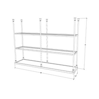 Double Ceiling Mount Shelf - Three Tier