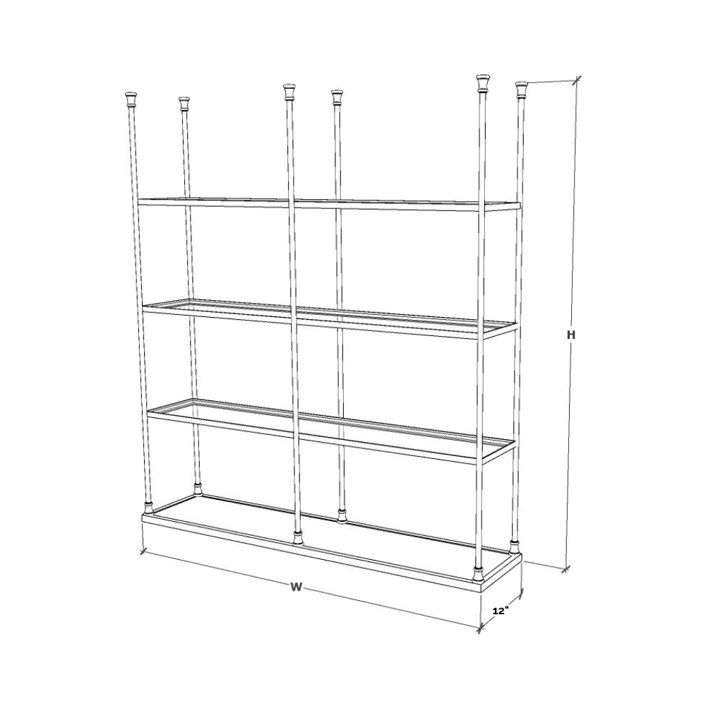 Double Ceiling Mount Shelf - Four Tier