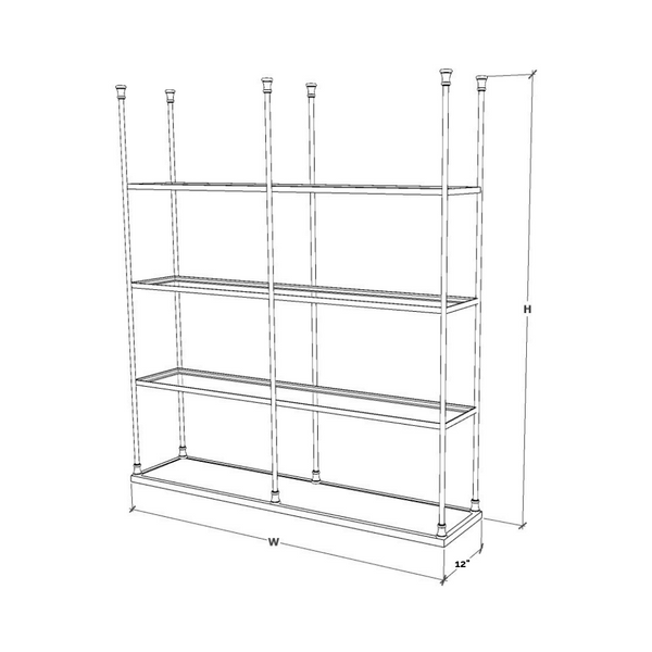 Double Ceiling Mount Shelf - Four Tier