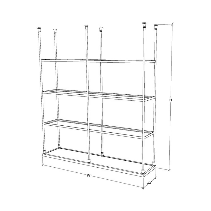 Double Ceiling Mount Shelf - Four Tier