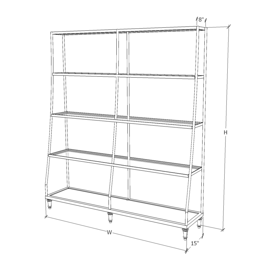 Double Tall Wall Shelf - 5 Tier