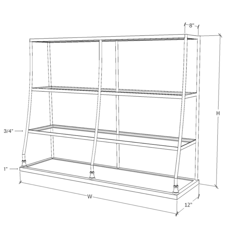 Double Wall Shelf - 4 Tier - Fittings Metal Collection