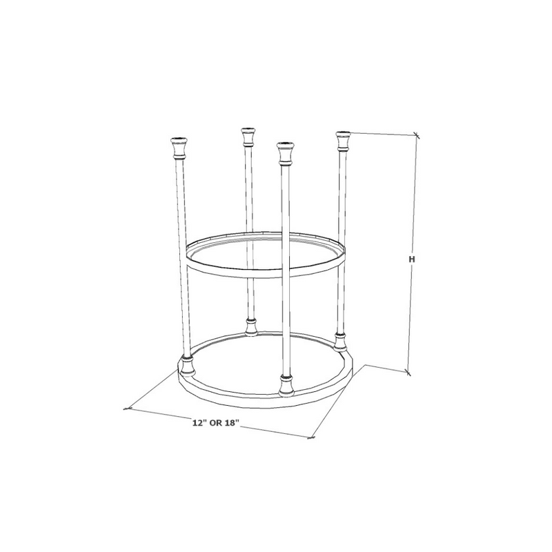 Round Ceiling Mount Shelf - Two Tier