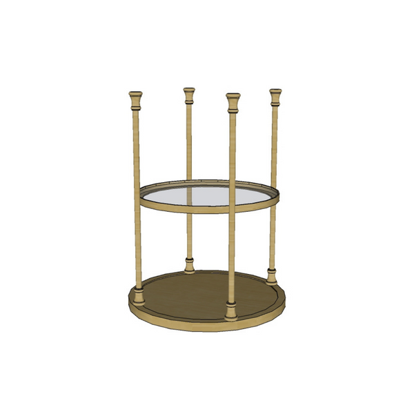 Round Ceiling Mount Shelf - Two Tier