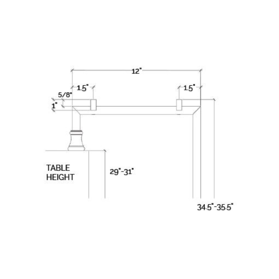 Raised Counter Support - 2 Leg