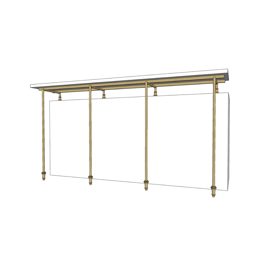 Raised Counter Support - 4 Leg – Fittings Metal Collection
