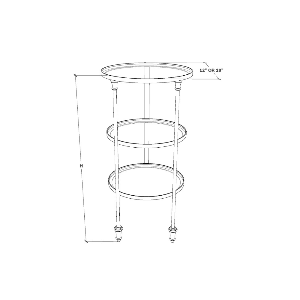 Round Etagere - 3 Tier Specs