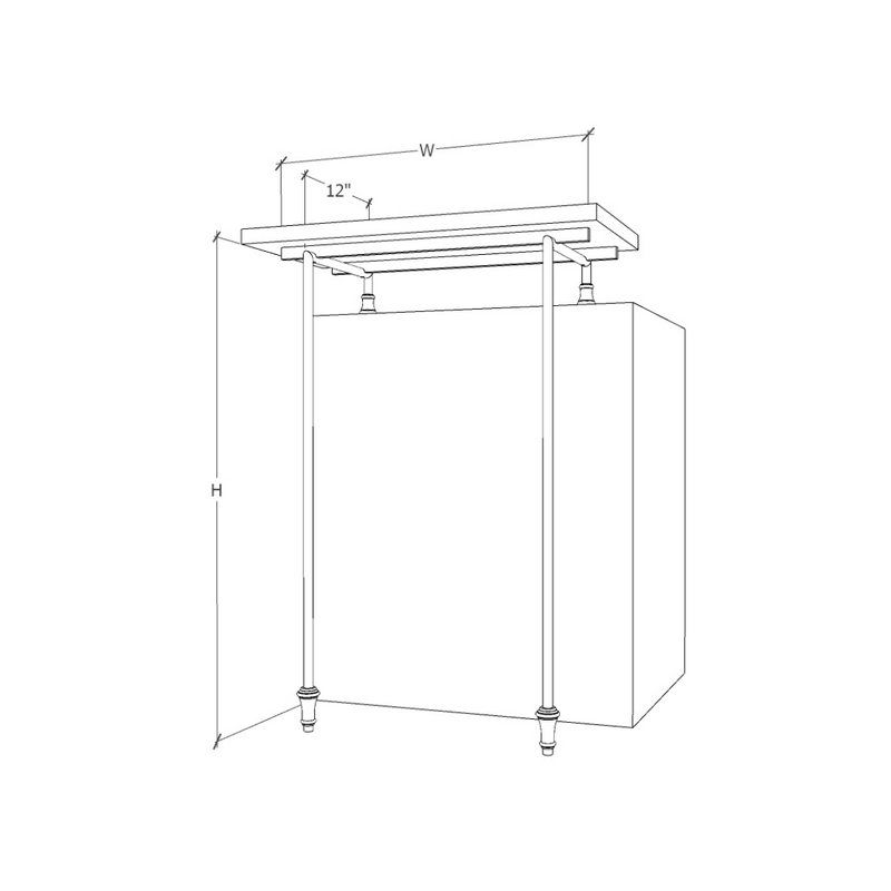 Hebco Counter Support Raised Counter Support - 2 Leg