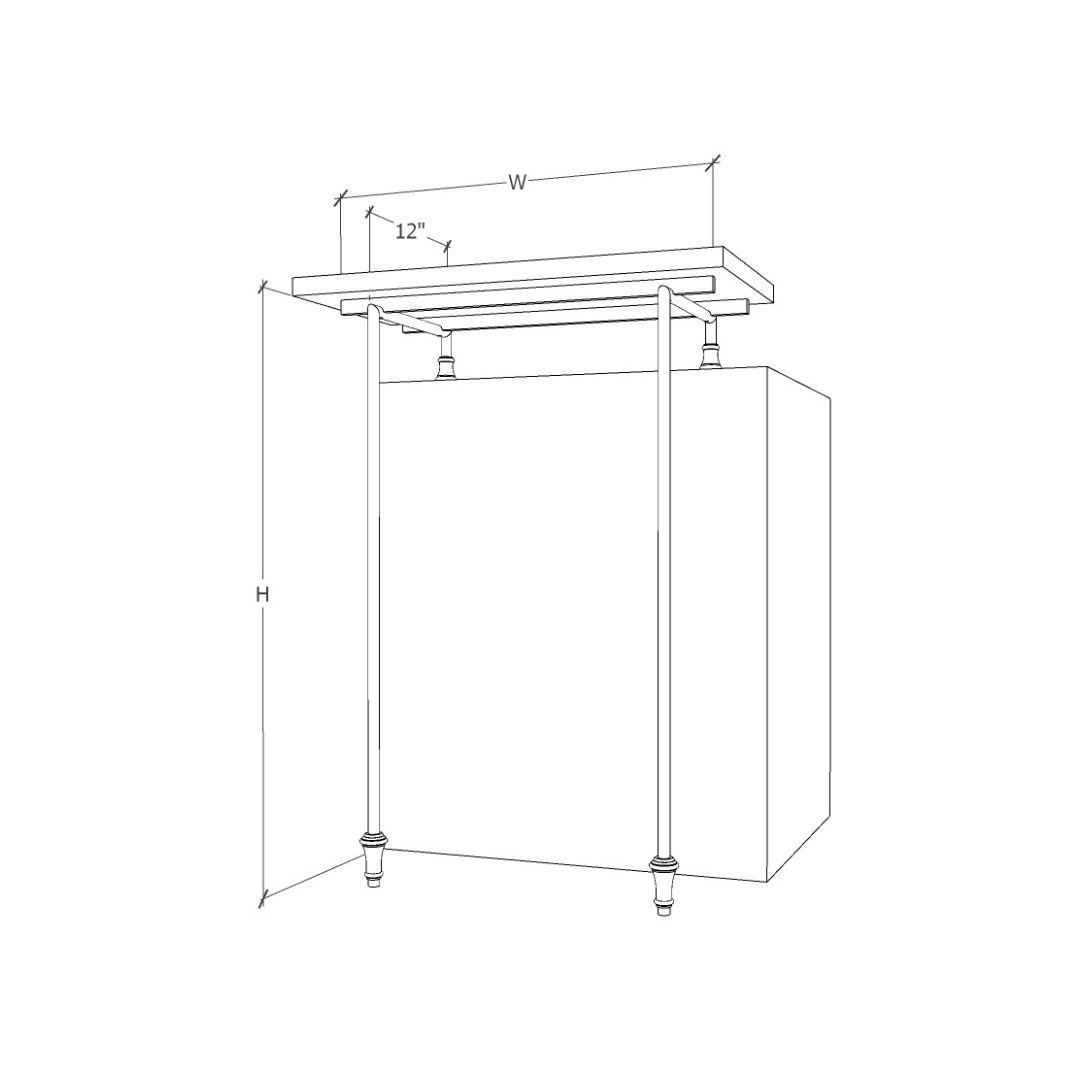 Raised Counter Support - 2 Leg