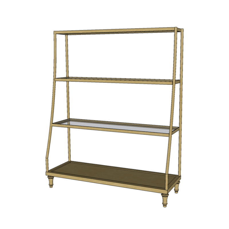 Tall Wall Shelf - 4 Tier - Fittings Metal Collection
