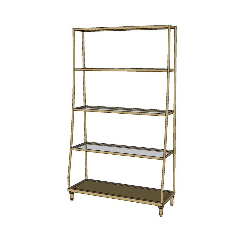 Tall Wall Shelf - 5 Tier - Fittings Metal Collection