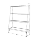 Tall Wall Shelf - 4 Tier Dimensions - Fittings Metal Collection